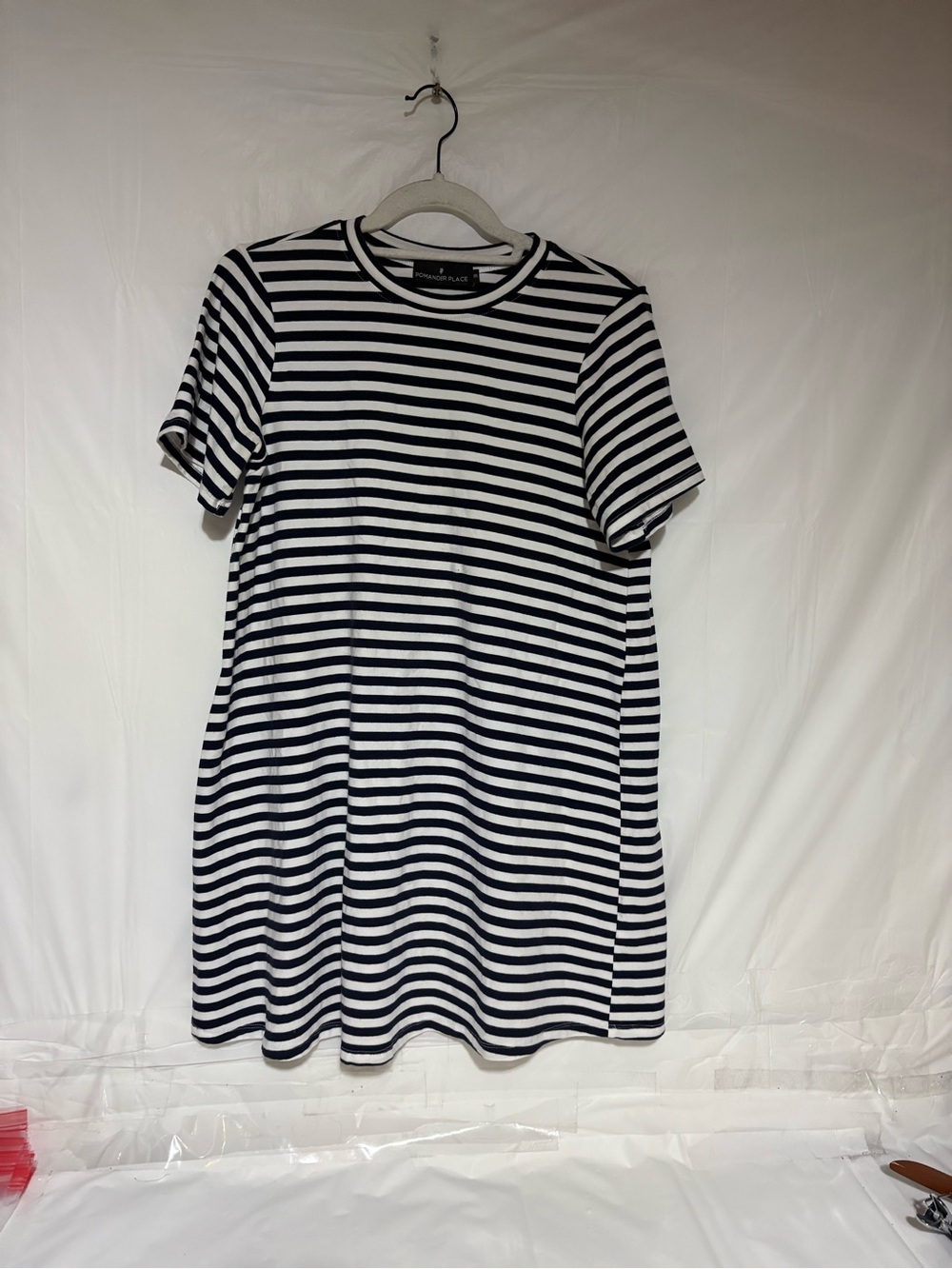 Tuckernuck Pomander Place Black and White Striped Mini Dress